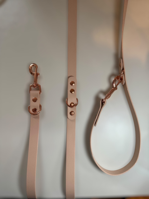 Perłowy róż/Nude Smycz Biothane ®