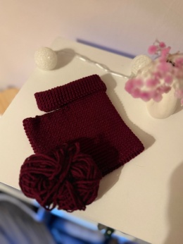Sweterek 100% wełna merino - BORDO