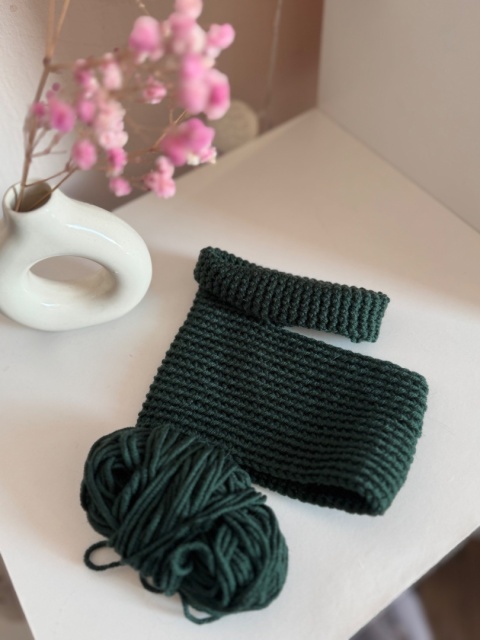 Sweterek 100% wełna merino - BUTELKOWA ZIELEŃ