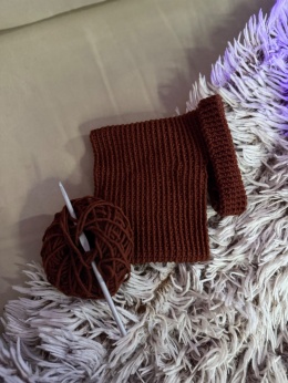 Sweterek 100% wełna merino - RDZAWY