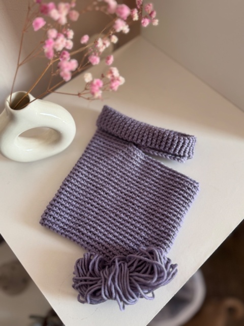 Sweterek 100% wełna merino - LILIOWY